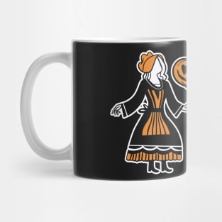 Headless Horseman Finds Love - Orange and White Design Mug